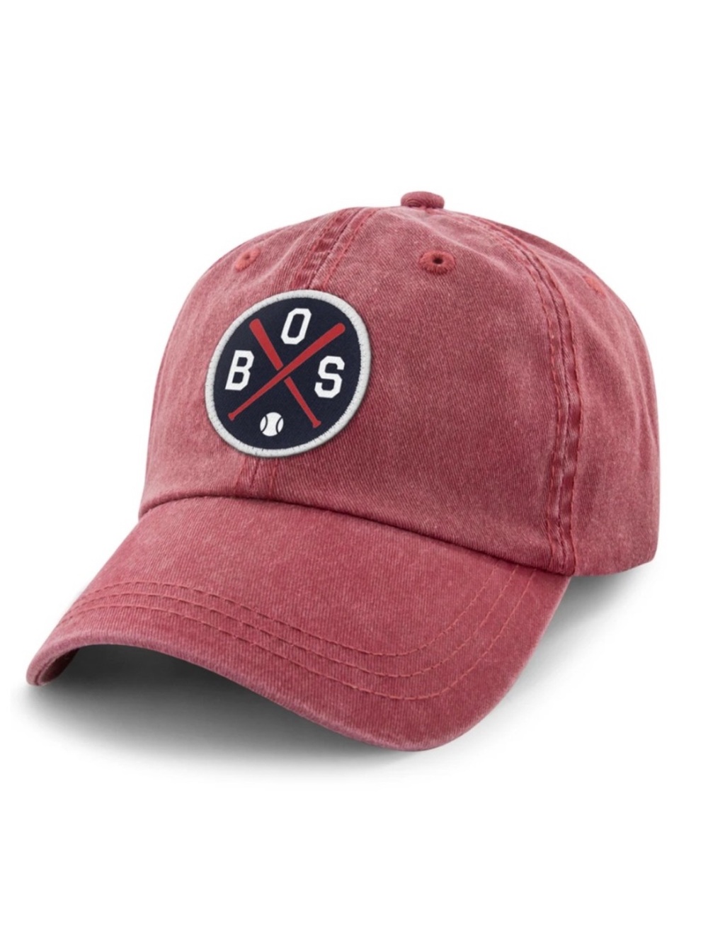 BOS Retro Boston Red Sox Baseball Washed Dad Hat in Cardinal